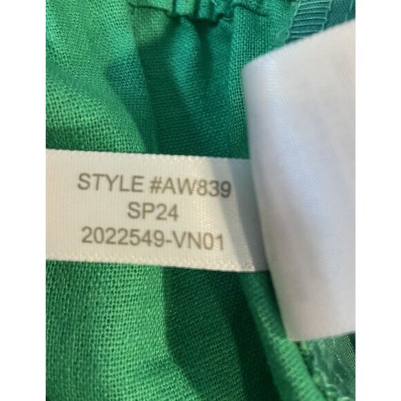 NWT J.Crew Linen Blend Pants Tie Waist Straight Leg Ankle Green Size 18 New - Picture 6 of 6